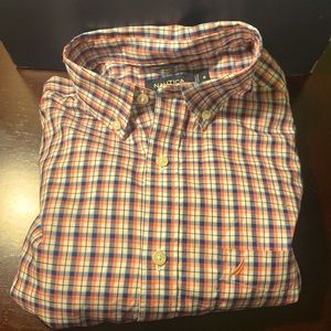 Nautica Casual Button Down Shirt Plaid Mens Medium Like New